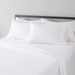 Amazon Basics Lightweight Super Soft Breathable Wrinkle-Resistant Microfiber 4-Piece Bed Sheet Set with 14-Inch Deep Pockets, Queen, Bright White, Solid