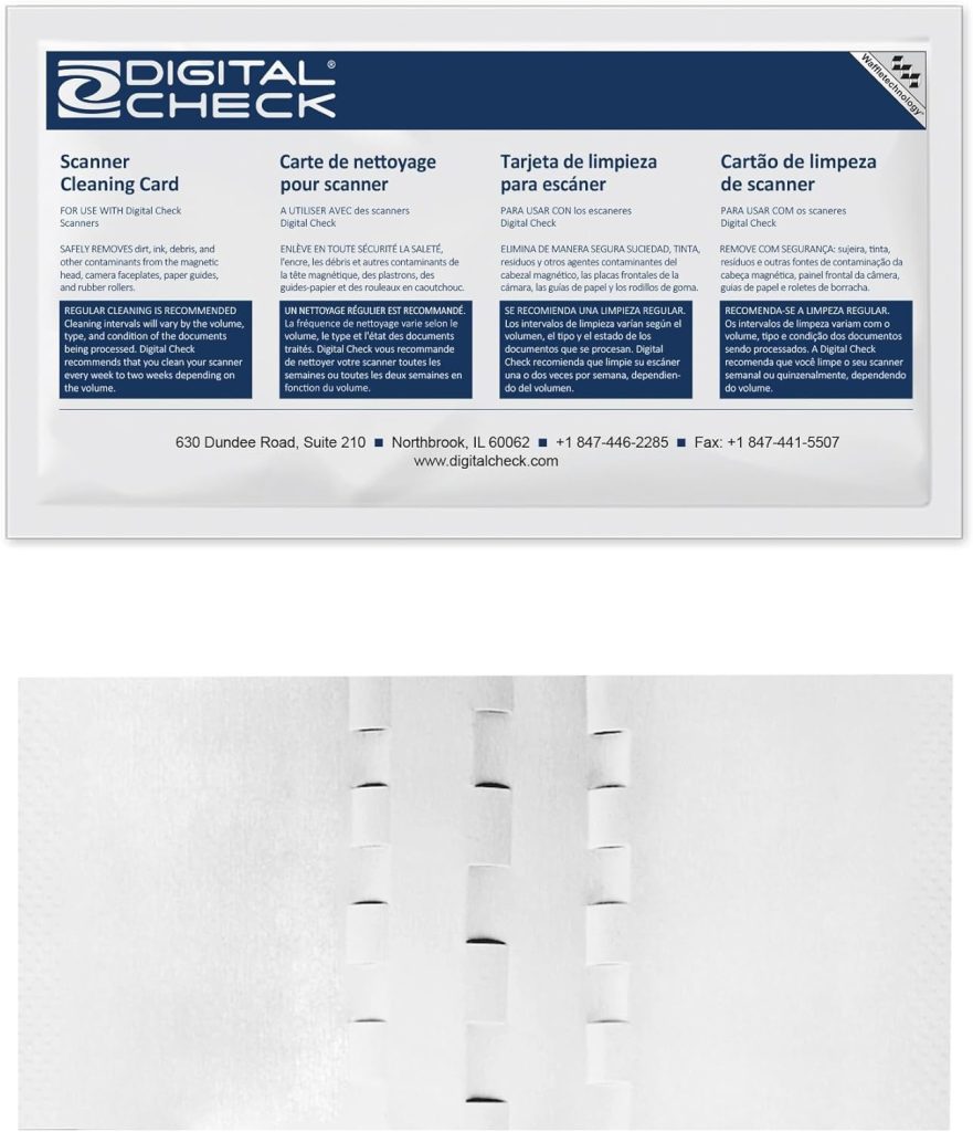 Digital Check Waffletechnology® Cleaning Cards for Check Scanners (15 Pack)