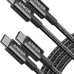 Anker USB C to USB C Cable, 60W Fast Charging Cable (2-Pack, 6 ft, Black)