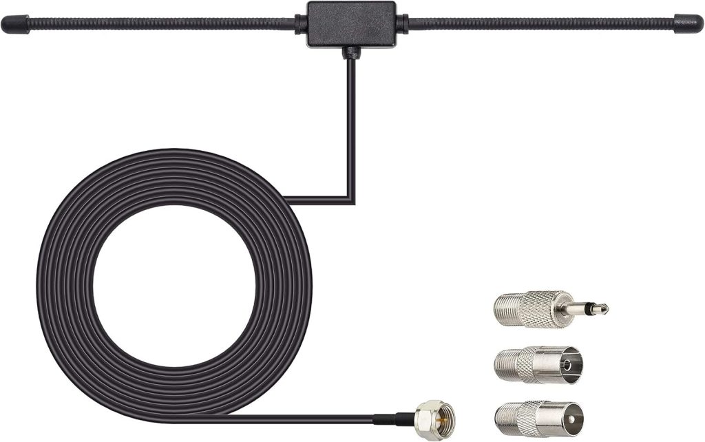 Bingfu FM Radio Dipole Antenna for Stereo Receiver Indoor Pioneer Onkyo Yamaha Marantz Bose Wave Music System Home FM Radio AV Audio Video Home Theater Receiver