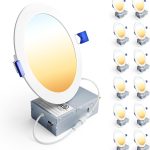 Ensenior 12 Pack 6 Inch LED Recessed Ceiling Light, 5CCT, 1200LM 12W 120V