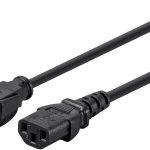 Monoprice Power Cord - NEMA 5-15P to IEC 60320 C13, 18AWG, 10A/1250W, 125V, 3-Prong, 2ft, Black