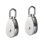 YAMASO,2Pcs 304 Stainless Steel M15 Silver Single Pulley Block Wire Rope Hanging Wire Towing Wheel