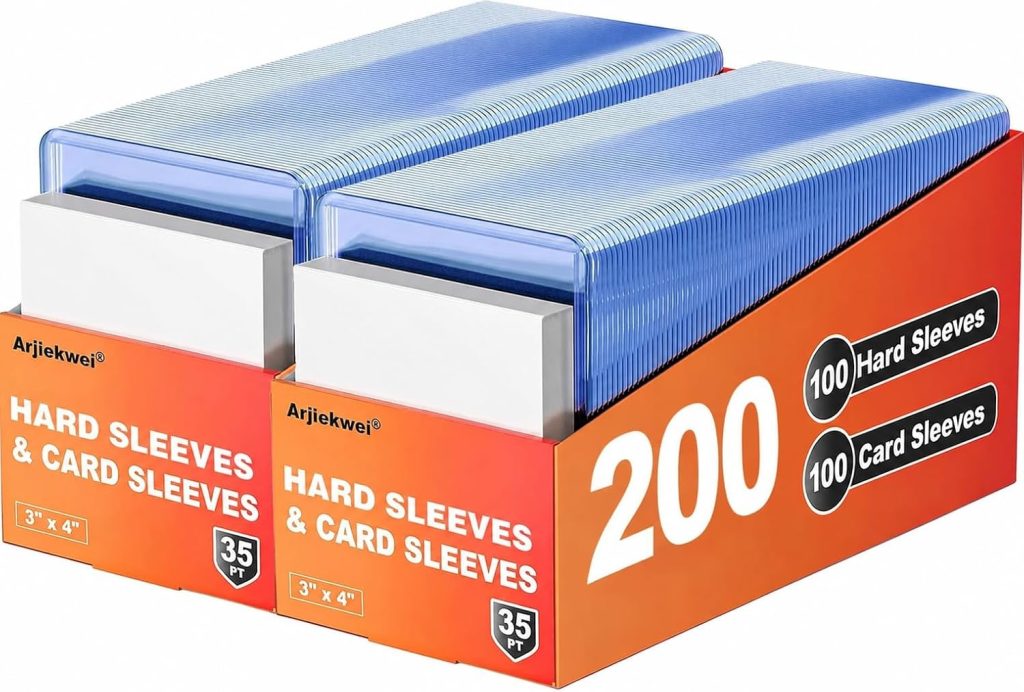 400 Card Sleeves Hard Plastic, Arjiekwei 3"X 4" Trading Card Holder, 35PT