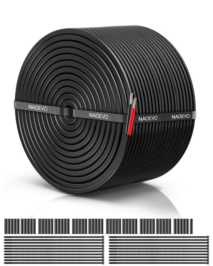 NAOEVO 18 Gauge Wire 2 Conductor, 18 Gauge Automotive Wire 12V Cable, 100FT