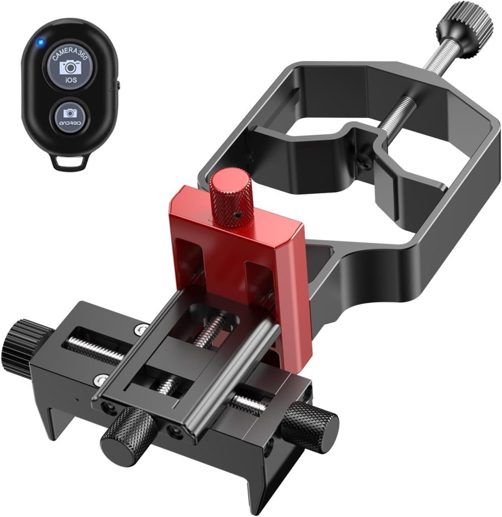 tridaptor - Universal Phone Scope Digiscoping Adapter|High-Precision XYZ Metal Telescope Mount 3-Axis Smartphone Holder for Spotting Scope Monocular Binos|Fits All Cell Phone Camera/Max 2.4" Eyepiece