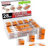 WAGO 221 Lever Nuts 28pc Compact Splicing Wire Connector Assortment with Case | Includes 221-2401, 221-412, 221-413, 221-415