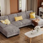 Furmax Sectional Couches for Living Room, Chenille, Grey