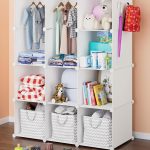 CUBEDIY Baby Closet Organizer for Nursery: Durable Baby Wardrobe for Closet - Customizable Baby Dresser Amoire Shelves - Waterproof Shelf Clothes Organizer w/Wall Fixation (White)