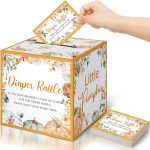 Teling 51 Pieces Diaper Raffle Tickets Box with Card