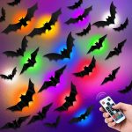 PChero 12 Lights & 48 Bats Halloween Decoration with Remote Timer