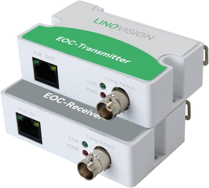 LNOVISION LongReach PoE over Coax EoC Converter, IP Ethernet over Coax