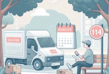 A clean and modern flat-style illustration showing a delivery truck parked with a '휴무' (closed) sign