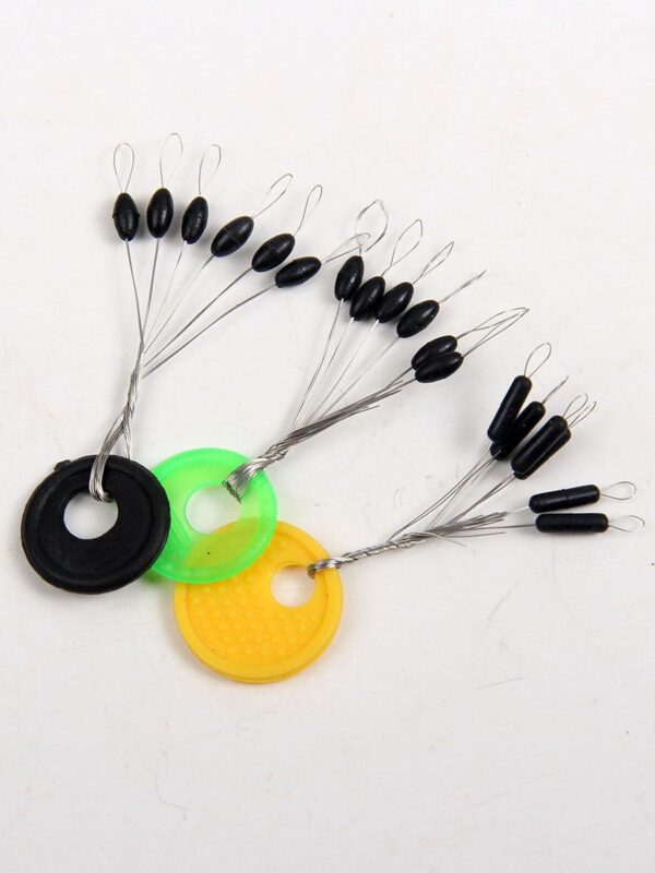 경쟁력 있는 엉킴 방지 낚시 공간 콩 충돌 방지 콩 O자형 다채로운 실리콘 비즈 콩 특별 100세트 대량 액세서리