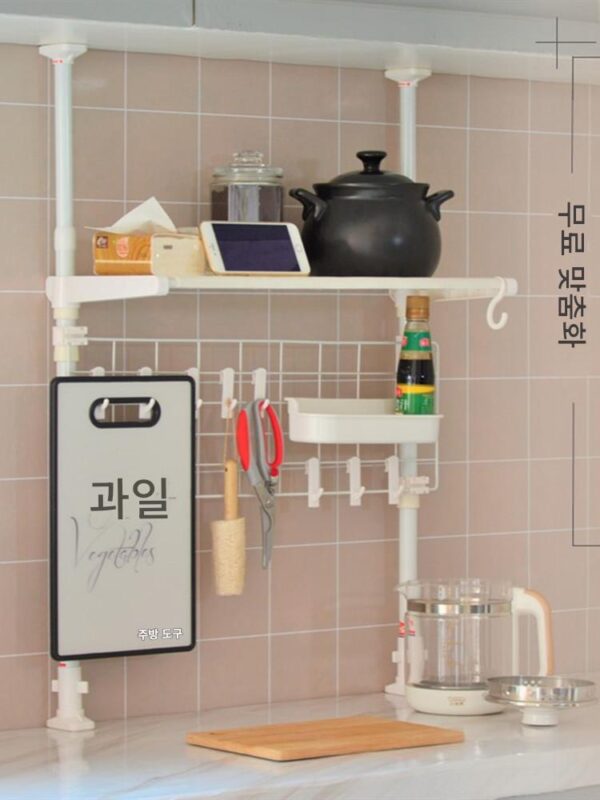 맞춤형 펀치 없는 주방 창틀 싱크대 랙 공간 절약형 조미료 보관 랙 벽면 장착