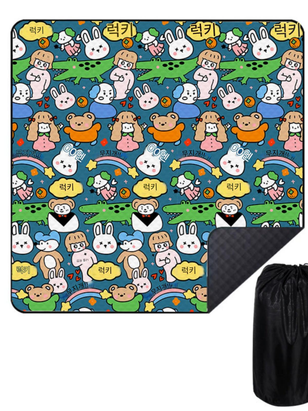 main_38856968966_0-1 봄철 나들이용 세탁 가능 휴대용 피크닉 매트 야외 방습 매트 해변 매트 특대형 두꺼운 방수 세탁기 세탁 가능 피크닉 매트 - 이미지 1