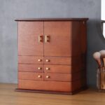 고급 보석 상자 인터넷 셀러브리티 산화 방지 대용량 견고한 나무 손 보석 반지 귀걸이 목걸이 보관 상자 다층 - 이미지 2