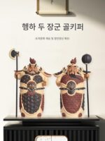 시완 도자기 인형 헝하 두 장군 문 신 집 거실 현관 한자 장식품 이사 선물