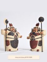 시완 도자기 인형 헝하 두 장군 문 신 집 거실 현관 한자 장식품 이사 선물 - 이미지 2