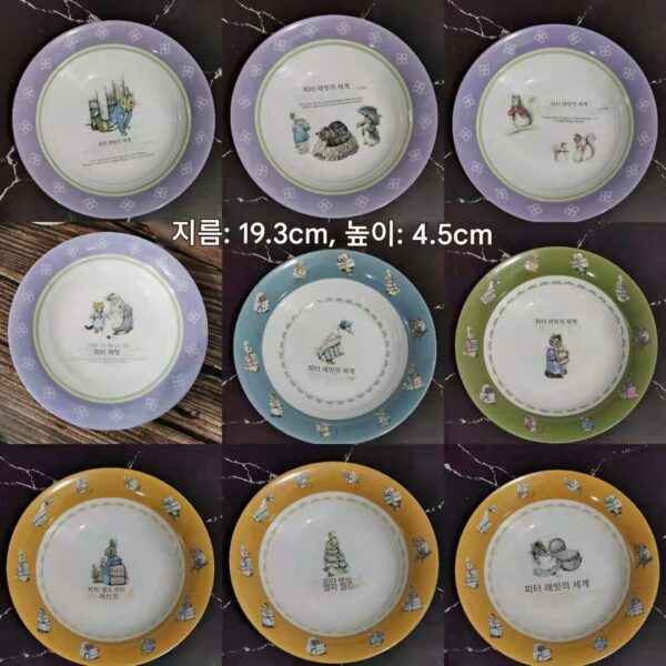 수출용 본차이나 피터래빗 만화 시리즈 본차이나 수프 접시 딥디쉬 전자레인지용