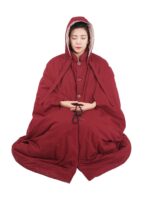 겨울 면 두꺼워진 순면 롱 명상 망토 선 망토 관음 망토 승려 옷 평신도 추위 남녀 - 이미지 5