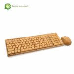 천연 대나무 나무 무선 키보드 및 마우스 수제 대나무 키보드 및 마우스 사무실 세트 항균 디자인 로그 - 이미지 2