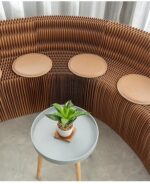 18페이퍼 화이트 6인용 아코디언 소파 스트레치 변형 소파 종이 가구 다인용 의자 4-5미터 - 이미지 4