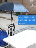사무실 에어컨 우산꽂이 유모차 파라솔 범용 다목적 스테인리스 스틸 우산 책상 우산꽂이 - 이미지 3