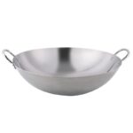 더블이어 스테인레스 스틸 프라이팬 사이드팬 레스토랑 식당 셰프 냄비 가스 스토브 냄비 32cm-80cm 무코팅 - 이미지 4