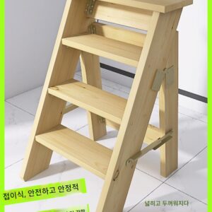 가정용 견고한 원목 헤링본 사다리 접이식 사다리 의자 꽃꽂이 나무 사다리 책꽂이 나무 수납 사다리 계단 사다리