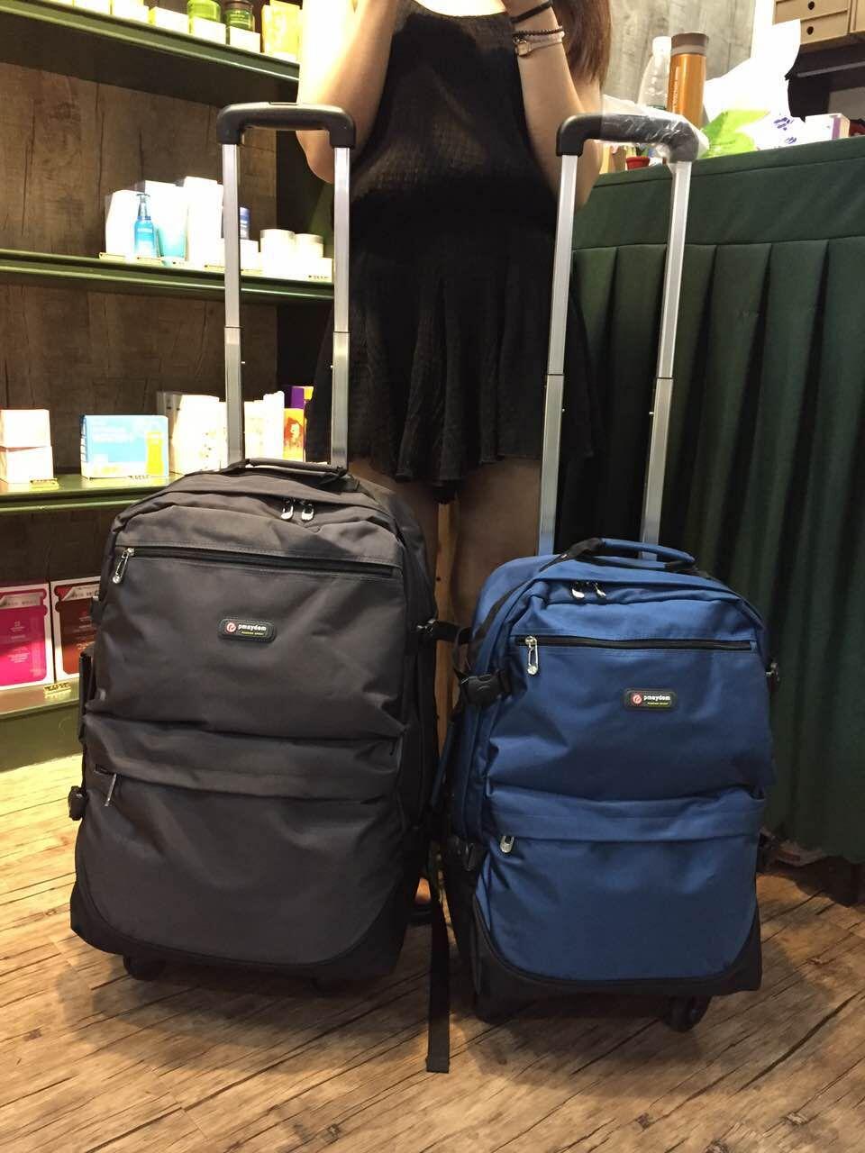 main_545193341800_0-1 새로운 대용량 숄더 트롤리 백팩 유니버셜 휠 여행 가방 4륜 트롤리 가방 남성 및 여성 짐 가방 - 이미지 1