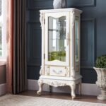 미국식 솔리드 우드 더블 도어 와인 캐비닛 거실 벽 레트로 캐비닛 유리 로우 캐비닛 소형 사이드 캐비닛 티 캐비닛 유럽식 싱글 도어 - 이미지 3