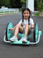 어린이용 핸드 크랭크 자동차, 슬라이딩 및 스윙 야외 회전 및 비틀기 스쿠터, 유치원 3륜 유모차 장난감 균형 자동차