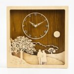 사각형 시계 벽시계 거실 대형 현대식 창의적 3D 장식 나무 예술 석영 시계 무음 침실 시계 12인치 - 이미지 4