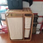 일본식 천 세탁 바구니 욕실 선반 의류 더러운 옷 보관 바구니 더러운 옷 바구니 가정 분류 더러운 옷 바구니 - 이미지 4