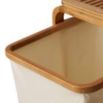 일본식 천 세탁 바구니 욕실 선반 의류 더러운 옷 보관 바구니 더러운 옷 바구니 가정 분류 더러운 옷 바구니 - 이미지 5