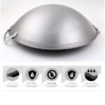 상업용 오목형 유도 조리기 이중 귀 스테인리스 냄비 요리 냄비 40/45 가스 스토브 둥근 바닥 50/55cm 뾰족한 프라이팬 - 이미지 2