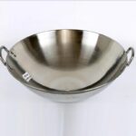 상업용 오목형 유도 조리기 이중 귀 스테인리스 냄비 요리 냄비 40/45 가스 스토브 둥근 바닥 50/55cm 뾰족한 프라이팬 - 이미지 5