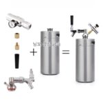 304 스테인리스 스틸 크래프트 맥주 2샷 배럴 홈 양조 맥주 배달 전송 배럴 co2 자동 와인 디스펜서 바 와인 대포 - 이미지 4