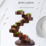 창의적인 농가 특선 요리, 개인 시그니처 요리, 예술적 컨셉 요리, 회전식 단계별 상승 접시, 세련된 식기, 새로운 나무 접시