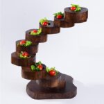 창의적인 농가 특선 요리, 개인 시그니처 요리, 예술적 컨셉 요리, 회전식 단계별 상승 접시, 세련된 식기, 새로운 나무 접시 - 이미지 2