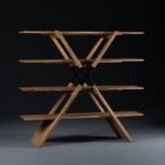 보스니아 헤르체고비나 Artisan X Shelf 거실 서재 견고한 나무 책꽂이 간단한 수납 선반 디스플레이 선반 꽃꽂이 가구