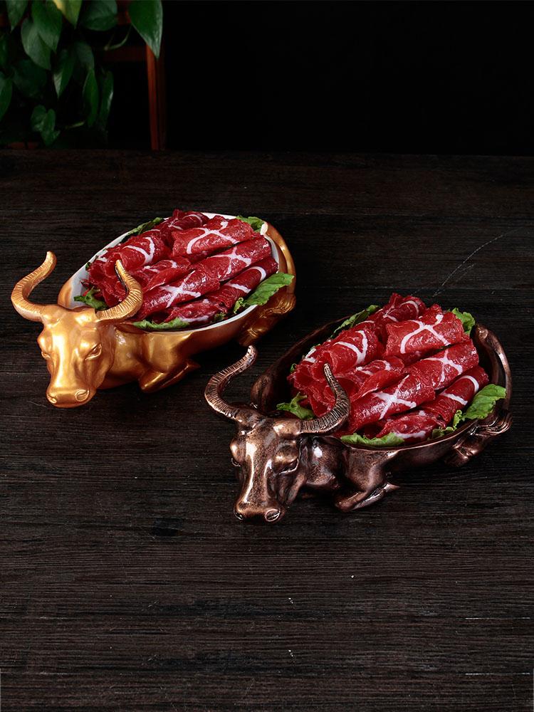 main_569984144670_0-1 대형 쇠고기와 양고기 접시 식기 핫팟 레스토랑 개성 창의적인 식기 호텔 레스토랑 예술적 컨셉 요리 특별 요리 접시 - 이미지 1