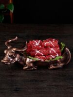 대형 쇠고기와 양고기 접시 식기 핫팟 레스토랑 개성 창의적인 식기 호텔 레스토랑 예술적 컨셉 요리 특별 요리 접시 - 이미지 4