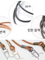 핸드메이드 라운드 소가죽 로프 백 스트랩, 최상층 소가죽 광택 식물성 태닝 처리 작은 손잡이 정품 가죽 DIY 백 액세서리 - 이미지 3