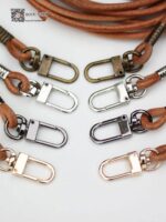 핸드메이드 라운드 소가죽 로프 백 스트랩, 최상층 소가죽 광택 식물성 태닝 처리 작은 손잡이 정품 가죽 DIY 백 액세서리 - 이미지 5