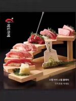 호텔 예술적 컨셉 요리 크리에이티브 사다리 초밥 접시 일본식 바베큐 레스토랑 냄비 식기 나무 계단식 상승 접시 - 이미지 4