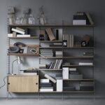 스웨덴 스트링 벽걸이 선반 나무 선반 한 단어 보드 파티션 레이어 벽걸이 책장 거실 수납 - 이미지 3