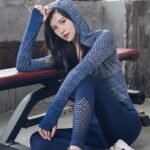 피트니스 재킷 여성 타이트 러닝 트레이닝 요가 수트 속건 스포츠 상의 후드 지퍼 슬림 롱슬리브