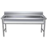 주문 제작 두꺼운 304 스테인레스 스틸 롱 풀 싱글 싱크대 세면대 세면대 세면대 학교 유치원 - 이미지 5